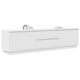 Berkfield Home TV Cabinet with LED Lights White 193.5x41x50 cm - thumbnail 5