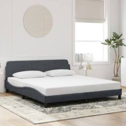 Berkfield Home Bed Frame without Mattress Dark Grey 180x200 cm Super King Velvet - thumbnail 1