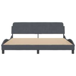 Berkfield Home Bed Frame without Mattress Dark Grey 180x200 cm Super King Velvet - thumbnail 4