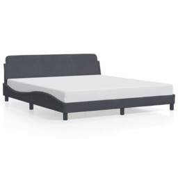 Berkfield Home Bed Frame without Mattress Dark Grey 180x200 cm Super King Velvet - thumbnail 2