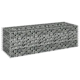 Berkfield Home Gabion Raised Bed Galvanised Steel 90x30x30 cm in Silver - Size: 90 x 30 x 30 cm - thumbnail 3
