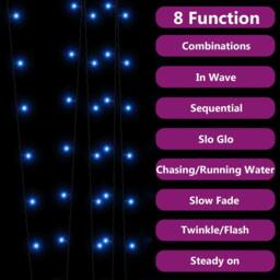 Berkfield Home Solar Fairy Lights 2 pcs 2x200 LED Blue Indoor Outdoor - thumbnail 4