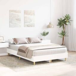 Berkfield Home Bed Frame No Mattress White 120x190 cm Small Double Engineered Wood - thumbnail 3