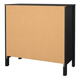 Wyld Haus Wildberry Matt Black 3 Drawer Chest with Leather Strap Handles - thumbnail 5