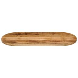 Berkfield Home Table Top 100x40x3.8 cm Oval Solid Wood Rough Mango in Brown - thumbnail 3