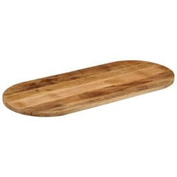 Berkfield Home Table Top 100x40x3.8 cm Oval Solid Wood Rough Mango in Brown - thumbnail 2