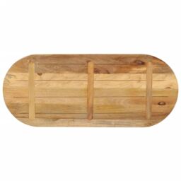 Berkfield Home Table Top 100x40x3.8 cm Oval Solid Wood Rough Mango in Brown - thumbnail 5