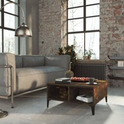 Berkfield Home Coffee Table Smoked Oak 60x60x30 cm Engineered Wood in Brown - Size: 60 x 60 x 30 cm - thumbnail 1