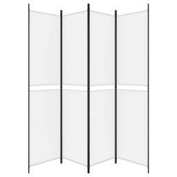 Berkfield Home 4-Panel Room Divider White 200x220 cm Fabric - thumbnail 4