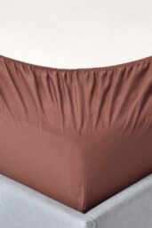Homescapes Egyptian Cotton Deep Fitted Sheet 18 inch 200 Thread Count in Chocolate - Size: Single Fitted - thumbnail 2