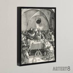 "Artery8 Great Passion The Last Supper Albrecht Durer Framed Canvas Wall Art in Grey - Size: W12"" x H16""" - thumbnail 2