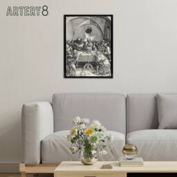 "Artery8 Great Passion The Last Supper Albrecht Durer Framed Canvas Wall Art in Grey - Size: W12"" x H16""" - thumbnail 3