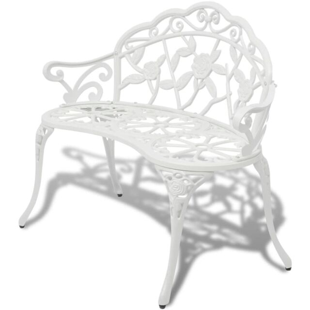 Berkfield Home Garden Bench 100 cm Cast Aluminium White - image 1