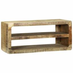 Berkfield Home TV Cabinet 80x32x36 cm Solid Wood Mango in Brown - Size: 80 x 32 x 36 cm - thumbnail 1