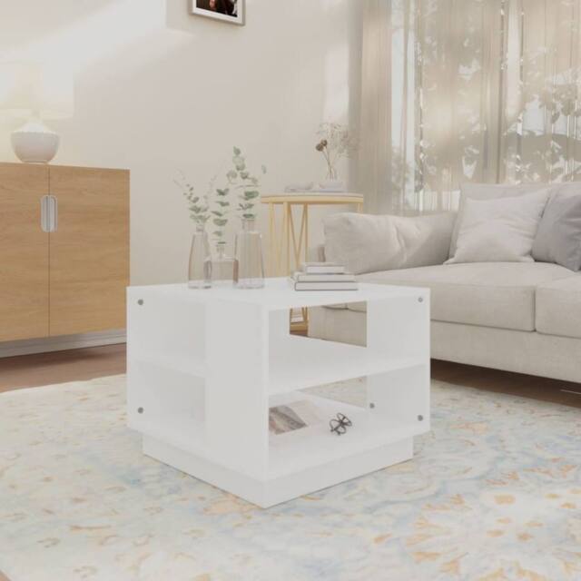 Berkfield Home Modern Coffee Table White 55x55x43 cm Engineered Wood - Size: 55 x 55 x 43 cm - image 1
