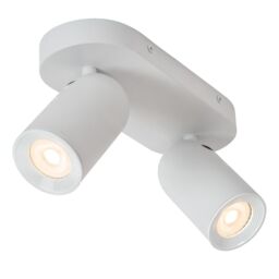 Lucide 'PUNCH' Dimmable Tiltable Adjustable Classic Ceiling Spotlight 2xGU10 in White - thumbnail 5