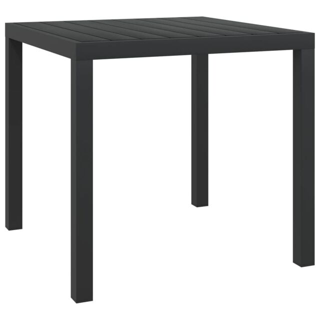 Berkfield Home Garden Table Black 80x80x74 cm Aluminium & WPC - Size: 80 x 80 x 74 cm - image 1