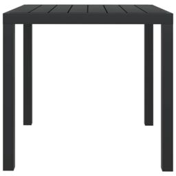Berkfield Home Garden Table Black 80x80x74 cm Aluminium & WPC - Size: 80 x 80 x 74 cm - thumbnail 2