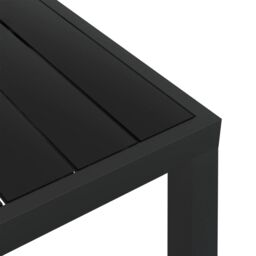 Berkfield Home Garden Table Black 80x80x74 cm Aluminium & WPC - Size: 80 x 80 x 74 cm - thumbnail 4
