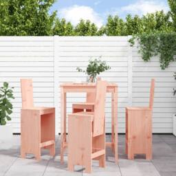 Berkfield Home Beautiful 5 Piece Garden Bar Set Solid Wood Douglas in Light Brown - thumbnail 2