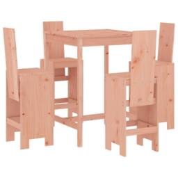 Berkfield Home Beautiful 5 Piece Garden Bar Set Solid Wood Douglas in Light Brown - thumbnail 3