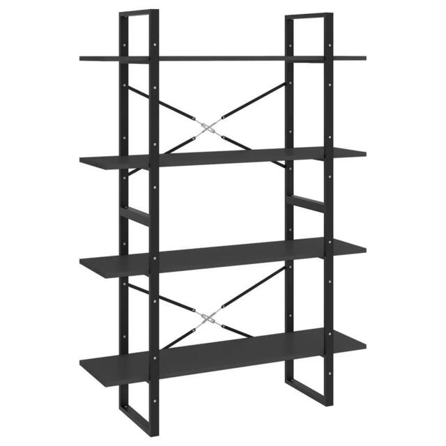 Berkfield Home 4-Tier Book Cabinet Grey 100x30x140 cm Engineered Wood - Size: 100 x 30 x 140 cm - image 1