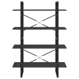 Berkfield Home 4-Tier Book Cabinet Grey 100x30x140 cm Engineered Wood - Size: 100 x 30 x 140 cm - thumbnail 5