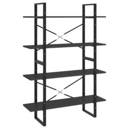 Berkfield Home 4-Tier Book Cabinet Grey 100x30x140 cm Engineered Wood - Size: 100 x 30 x 140 cm - thumbnail 1