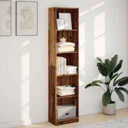Berkfield Home Bookcase Old Wood 40x24x176 cm Engineered Wood in Brown - Size: 40 x 24 x 176 cm - thumbnail 3