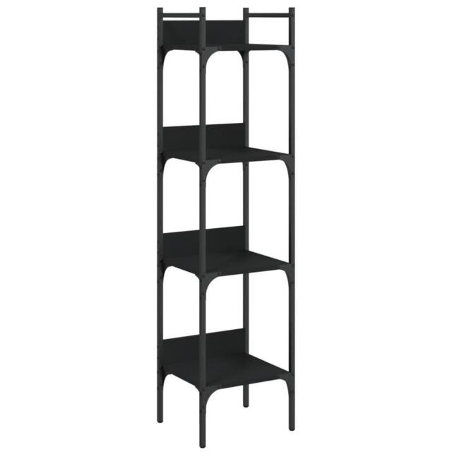 Berkfield Home Bookshelf 4-Tier Black 35x30x138.5 cm Engineered Wood - image 1
