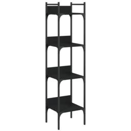 Berkfield Home Bookshelf 4-Tier Black 35x30x138.5 cm Engineered Wood - thumbnail 1