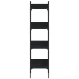 Berkfield Home Bookshelf 4-Tier Black 35x30x138.5 cm Engineered Wood - thumbnail 6
