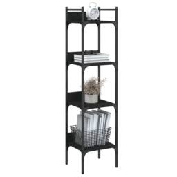 Berkfield Home Bookshelf 4-Tier Black 35x30x138.5 cm Engineered Wood - thumbnail 4