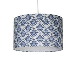 Lighting Collection Bute Sapphire Print Drum Shade - 35cm in Cream - thumbnail 3