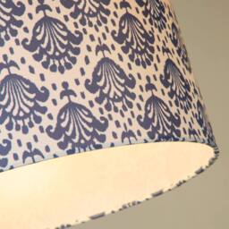 Lighting Collection Bute Sapphire Print Drum Shade - 35cm in Cream - thumbnail 4