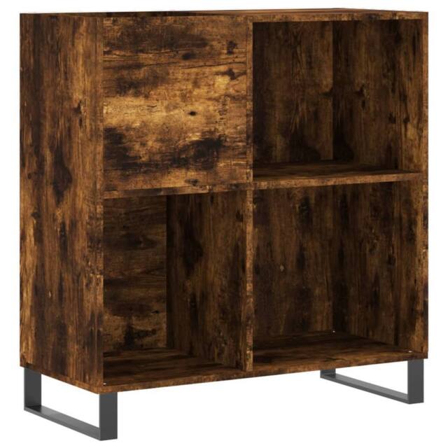 Berkfield Home Record Cabinet Smoked Oak 84.5x38x89 cm Engineered Wood in Brown - image 1