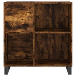 Berkfield Home Record Cabinet Smoked Oak 84.5x38x89 cm Engineered Wood in Brown - thumbnail 4
