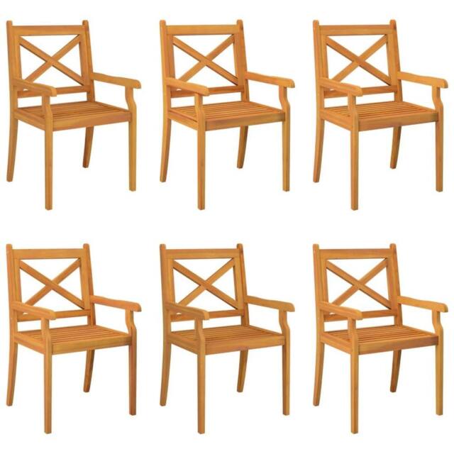 Berkfield Home Outdoor Dining Chairs 6 pcs Solid Wood Acacia in Brown - image 1