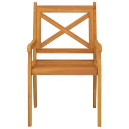 Berkfield Home Outdoor Dining Chairs 6 pcs Solid Wood Acacia in Brown - thumbnail 4