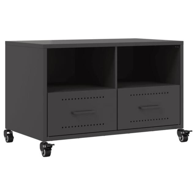 Berkfield Home TV Cabinet Black 68x39x43.5 cm Steel - image 1