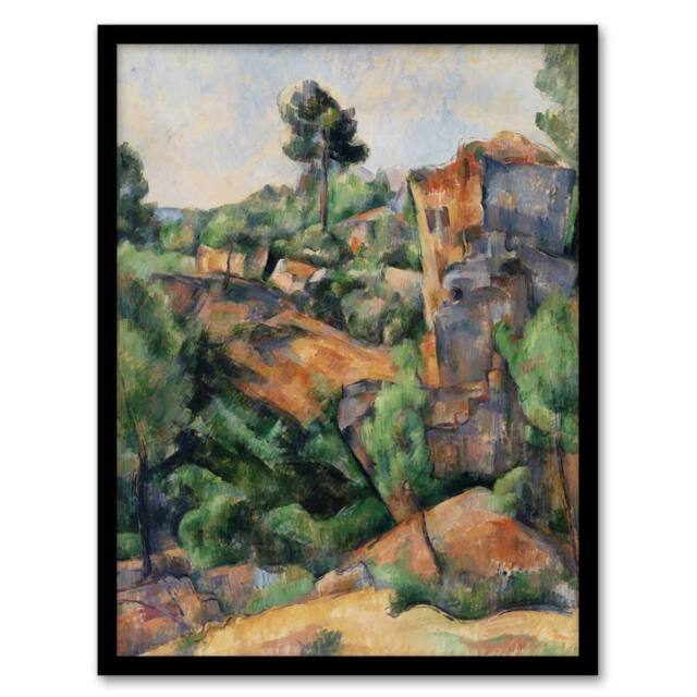 "Artery8 Bibemus Quarry Cubist Landscape Paul Cezanne Framed Wall Art Print - Size: W12"" x H16""" - image 1