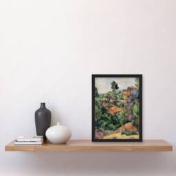 "Artery8 Bibemus Quarry Cubist Landscape Paul Cezanne Framed Wall Art Print - Size: W12"" x H16""" - thumbnail 4