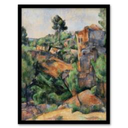 "Artery8 Bibemus Quarry Cubist Landscape Paul Cezanne Framed Wall Art Print - Size: W12"" x H16""" - thumbnail 1