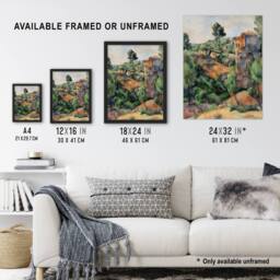 "Artery8 Bibemus Quarry Cubist Landscape Paul Cezanne Framed Wall Art Print - Size: W12"" x H16""" - thumbnail 3