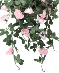 Neel Blue 110cm Artificial Rose Garland Vine Hanging Silk Garland, 18 Flowers in Pink - thumbnail 2