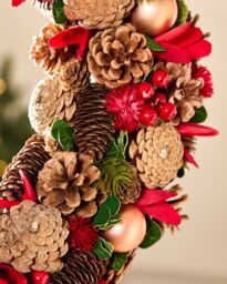 Dibor Giant Canterbury Xmas Decor Front Door Wreath Christmas Wreath 50cm in Red - thumbnail 4