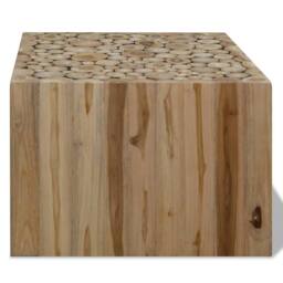 Berkfield Home Coffee Table Genuine Teak 50x50x35 cm in Brown - Size: 50 x 50 x 35 cm