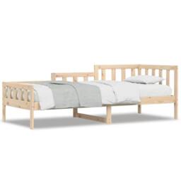 Berkfield Home Day Bed 80x200 cm Solid Wood Pine in Light Brown - thumbnail 1