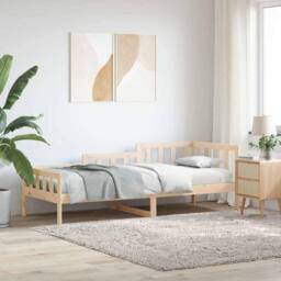 Berkfield Home Day Bed 80x200 cm Solid Wood Pine in Light Brown - thumbnail 2