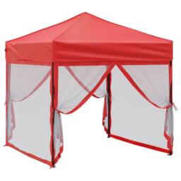 Berkfield Home Folding Party Tent with Sidewalls Red 2x2 m - thumbnail 3
